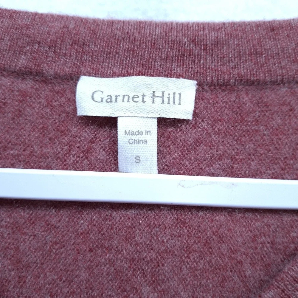 Garnet Hill Essential Cashmere Sweater Size S Pullover V Neck Dolman Sleeve Rose
